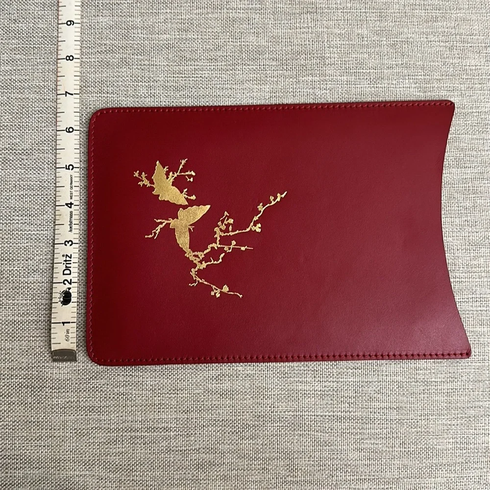 🦋 Beautiful red genuine leather butterfly tablet cover from Spain!